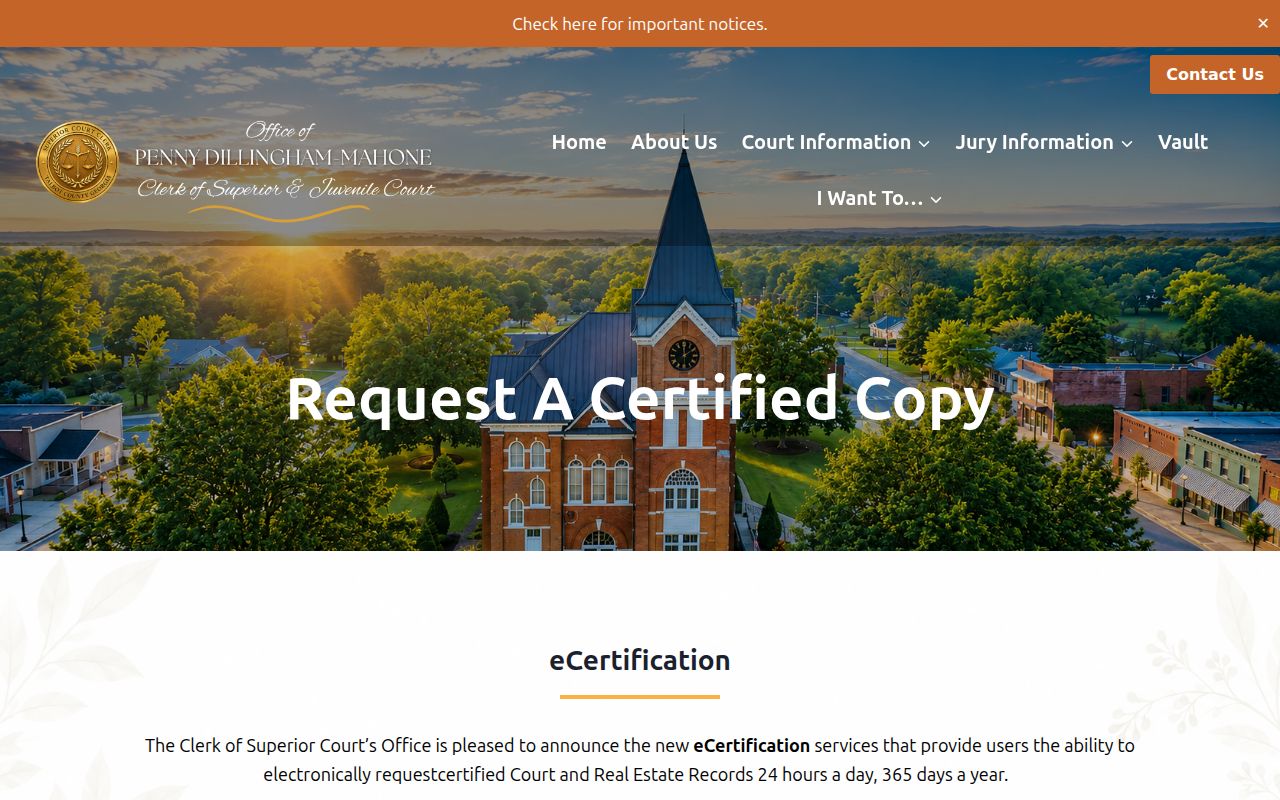 Talbot clerk instructions for requesting a certified court record