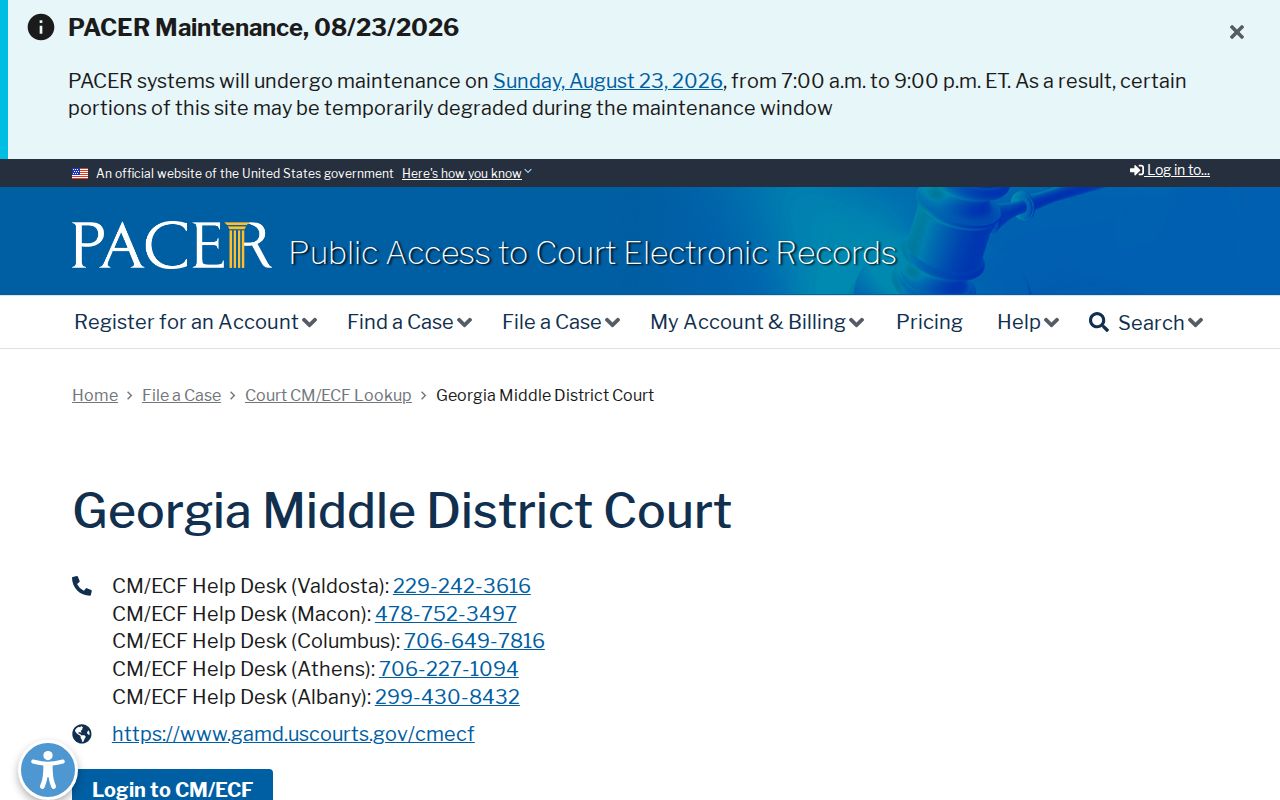 Geneva court records Middle District lookup