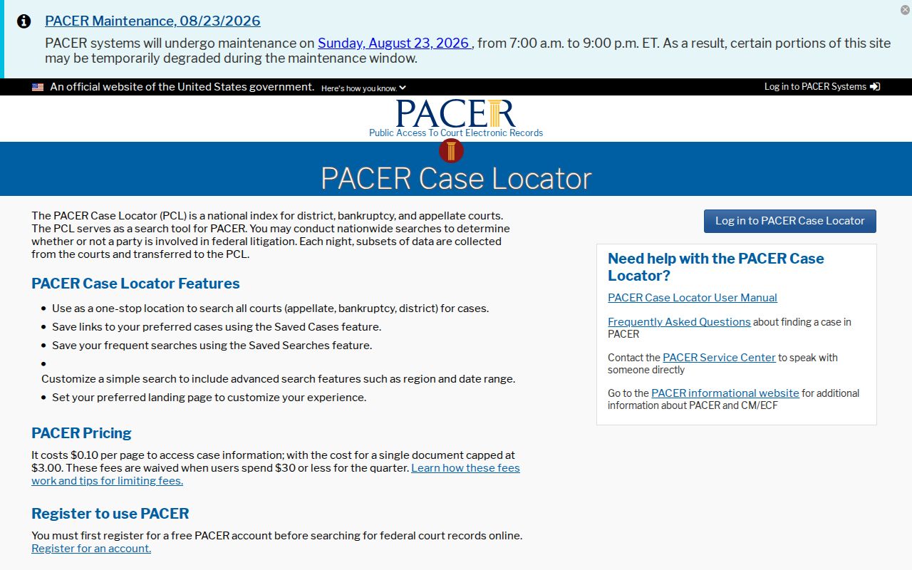 Junction City court records PACER case locator